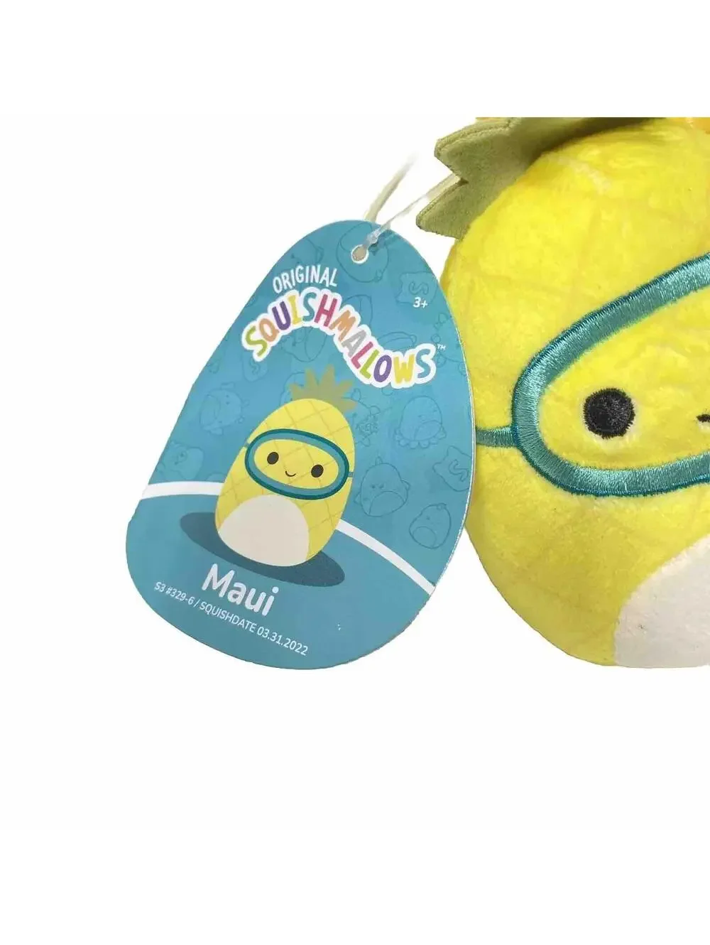 Maui Squishmallows Clip-On Pineapple Plush Toy, Soft Collectible Stuffed Animal